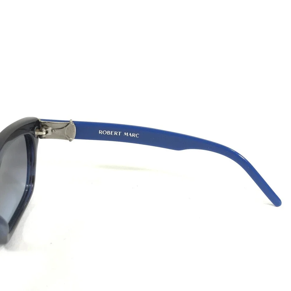 Robert Marc Sunglasses 682-222 Black Blue Tortoise Square Frames w/ Blue Lenses